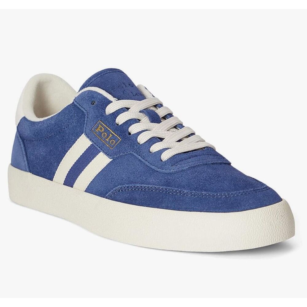 Ralph Lauren Polo Men Blue Suede Leather Sneaker 11